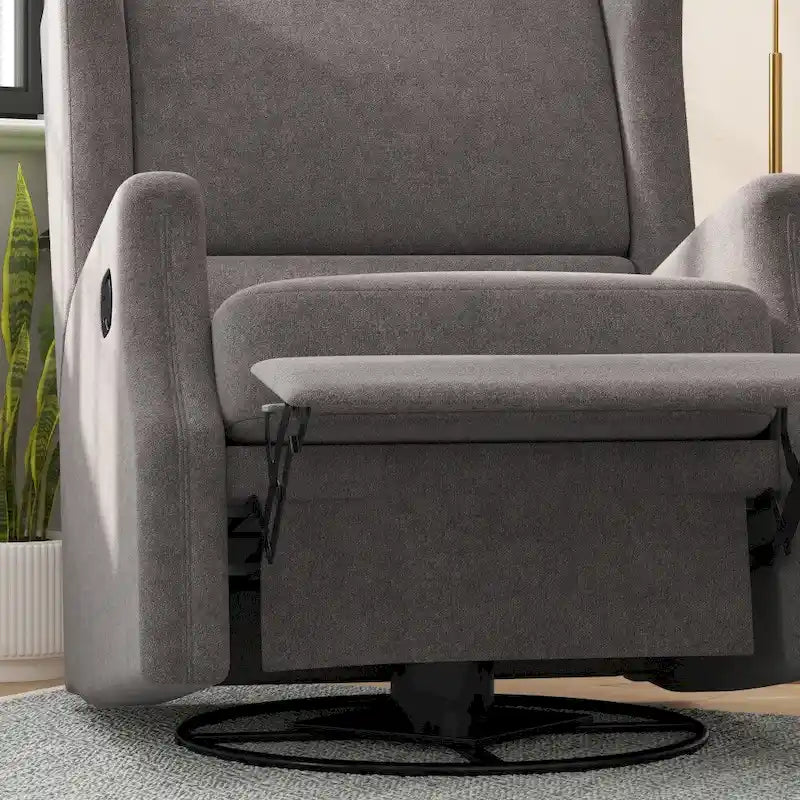 Wingback Manual Recliner Rocking Swivel Glider Chair, 3-Position, 360 Degree