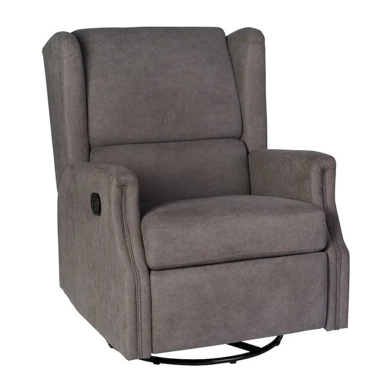 Wingback Manual Recliner Rocking Swivel Glider Chair, 3-Position, 360 Degree