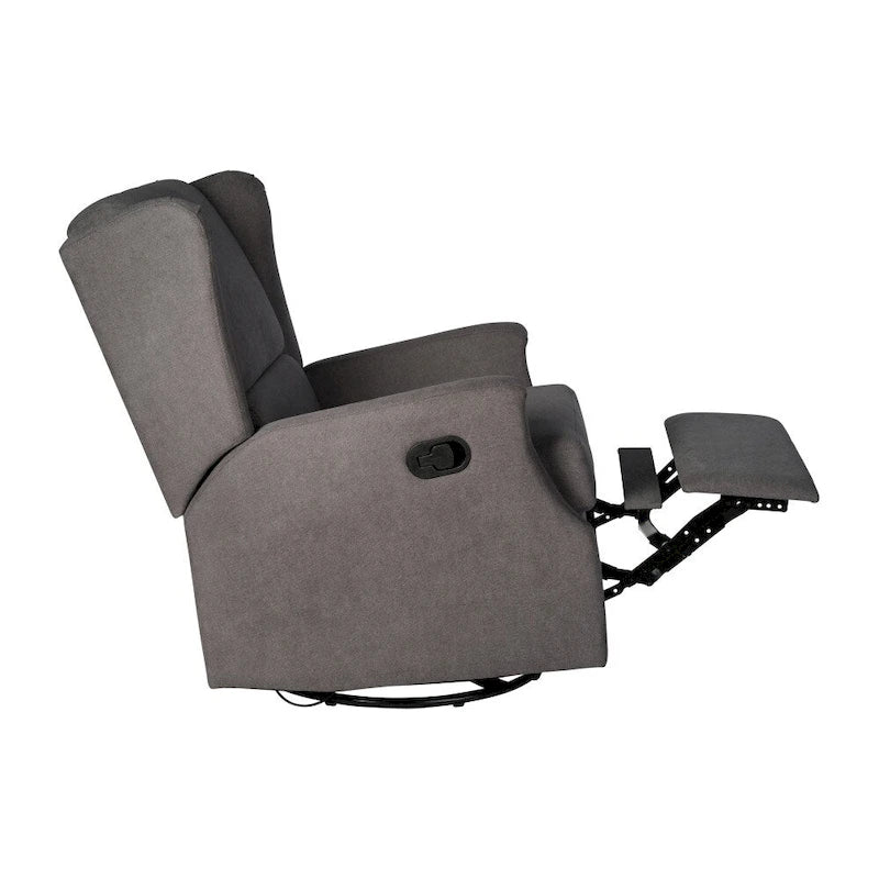 Wingback Manual Recliner Rocking Swivel Glider Chair, 3-Position, 360 Degree