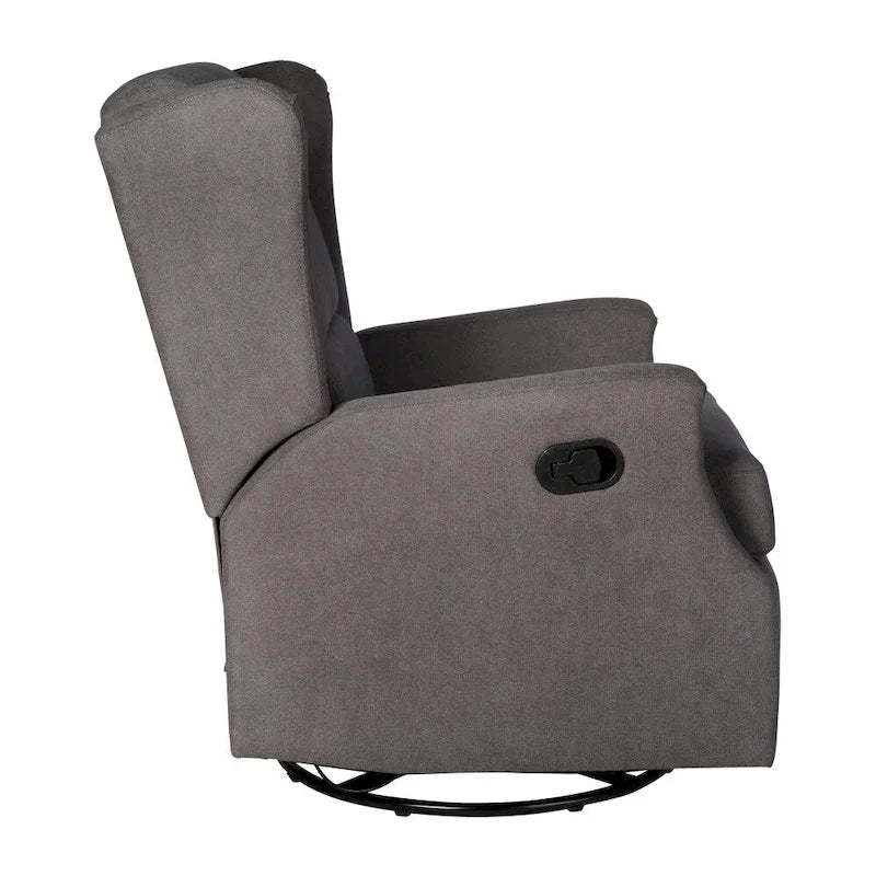 Wingback Manual Recliner Rocking Swivel Glider Chair, 3-Position, 360 Degree