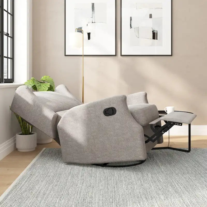 Wingback Manual Recliner Rocking Swivel Glider Chair, 3-Position, 360 Degree