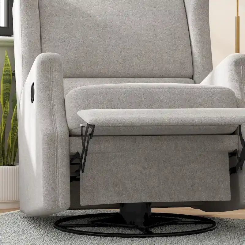 Wingback Manual Recliner Rocking Swivel Glider Chair, 3-Position, 360 Degree