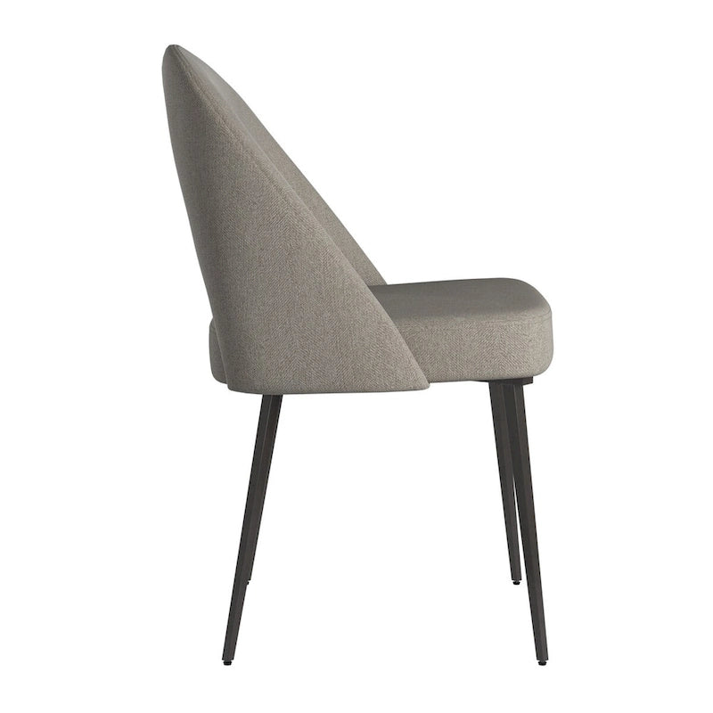 Retro Upholstered Dining Chairs with Half-Circle Cutout Back, Set of 2