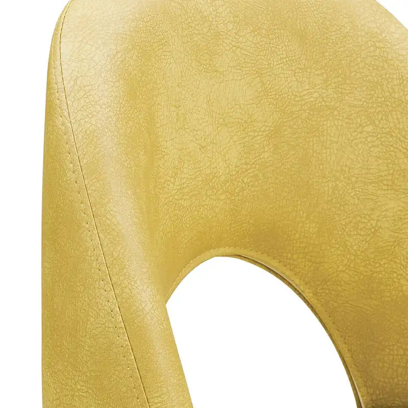 Retro Upholstered Dining Chairs with Half-Circle Cutout Back, Set of 2