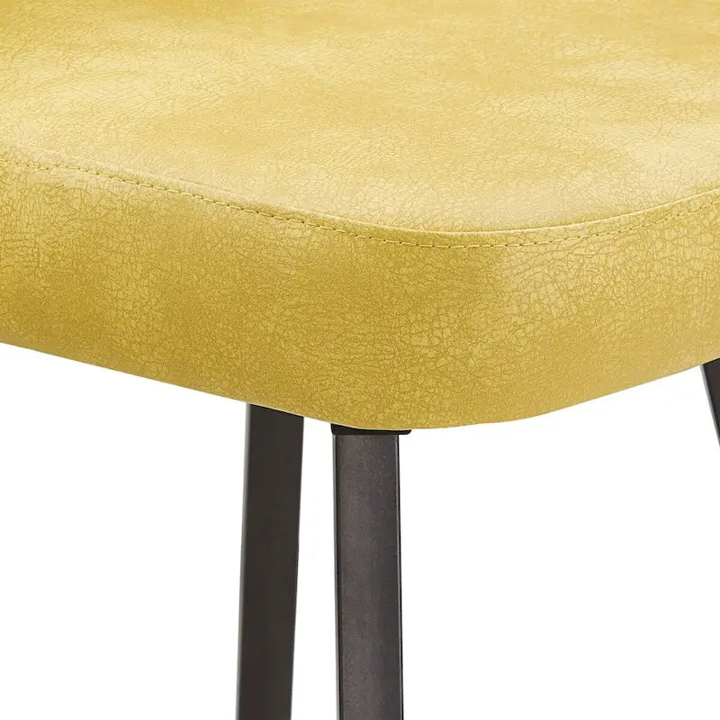 Retro Upholstered Dining Chairs with Half-Circle Cutout Back, Set of 2