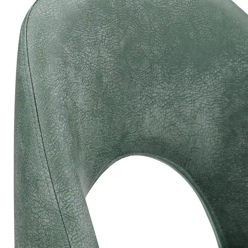 Retro Upholstered Dining Chairs with Half-Circle Cutout Back, Set of 2