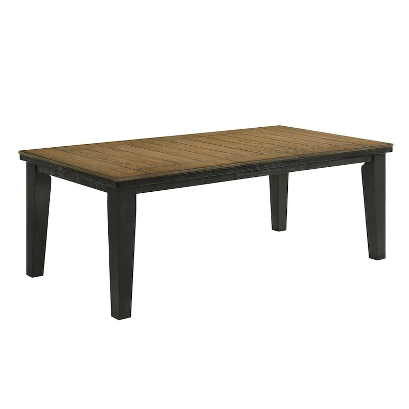Woodlands 64-82 Inch Dining Table, Extendable, Rectangular Top, Brown
