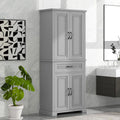 Tall Bathroom Storage Cabinet with 4 Doors, 1 Drawer and Adjustable Shelf