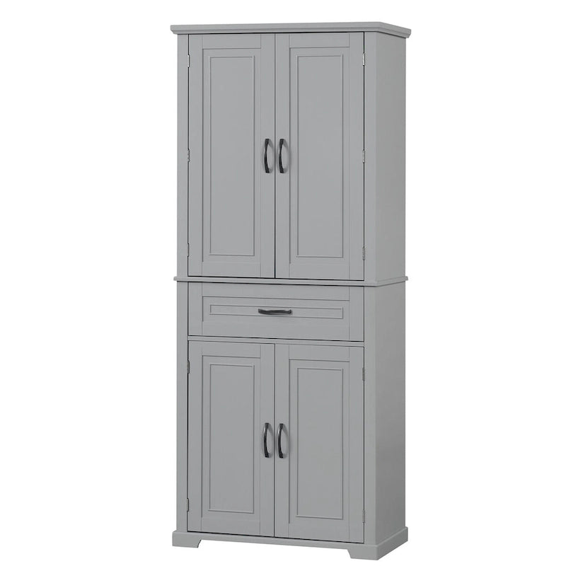 Tall Bathroom Storage Cabinet with 4 Doors, 1 Drawer and Adjustable Shelf