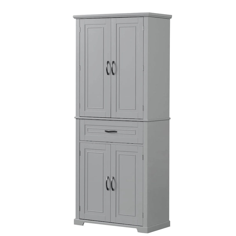 Tall Bathroom Storage Cabinet with 4 Doors, 1 Drawer and Adjustable Shelf