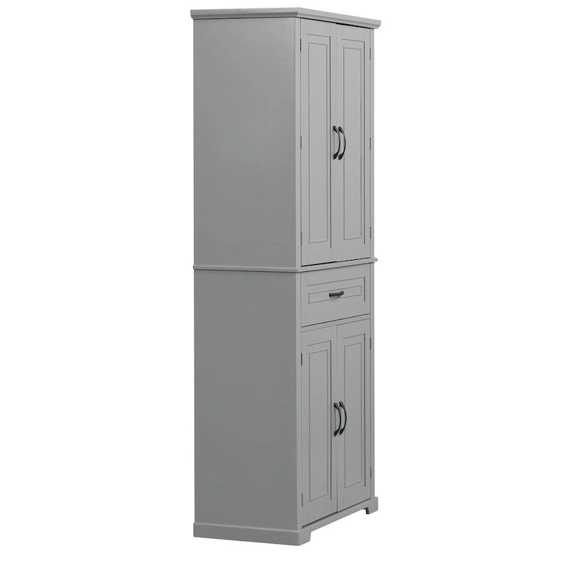 Tall Bathroom Storage Cabinet with 4 Doors, 1 Drawer and Adjustable Shelf