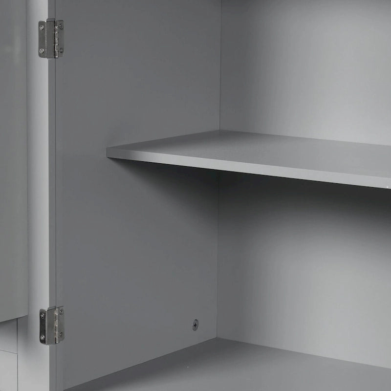 Tall Bathroom Storage Cabinet with 4 Doors, 1 Drawer and Adjustable Shelf