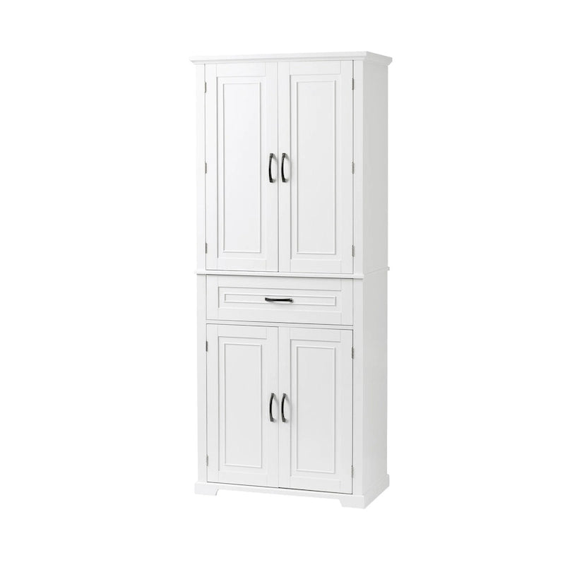 Tall Bathroom Storage Cabinet with 4 Doors, 1 Drawer and Adjustable Shelf