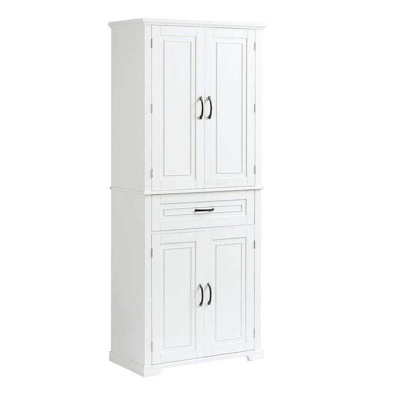 Tall Bathroom Storage Cabinet with 4 Doors, 1 Drawer and Adjustable Shelf