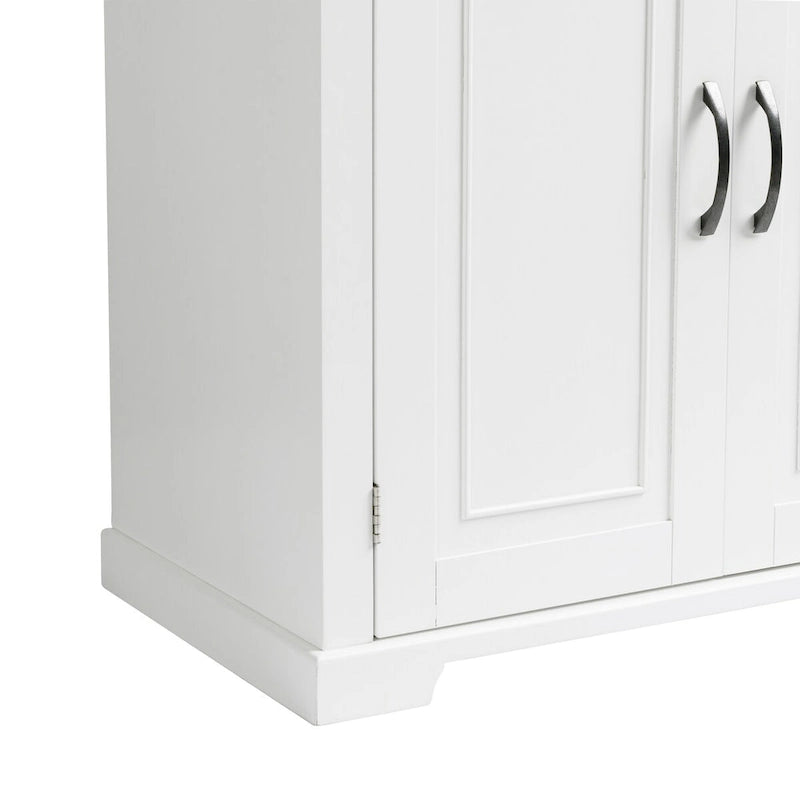 Tall Bathroom Storage Cabinet with 4 Doors, 1 Drawer and Adjustable Shelf