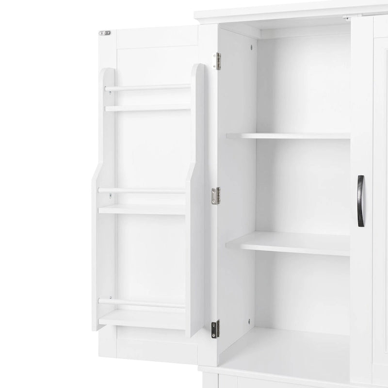 Tall Bathroom Storage Cabinet with 4 Doors, 1 Drawer and Adjustable Shelf