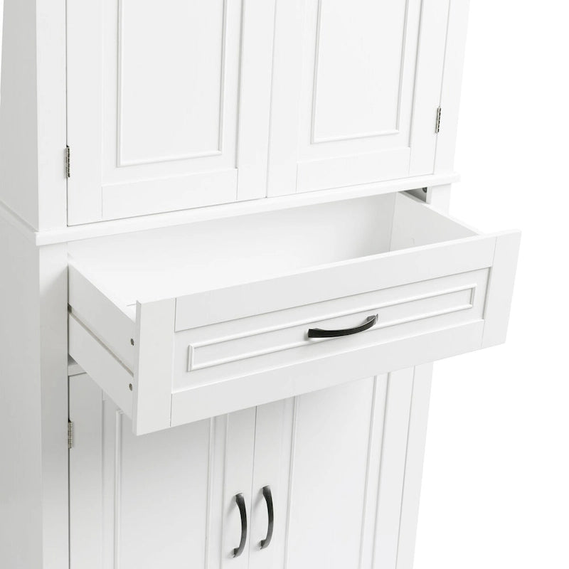 Tall Bathroom Storage Cabinet with 4 Doors, 1 Drawer and Adjustable Shelf