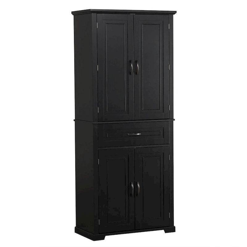 Tall Bathroom Storage Cabinet with 4 Doors, 1 Drawer and Adjustable Shelf