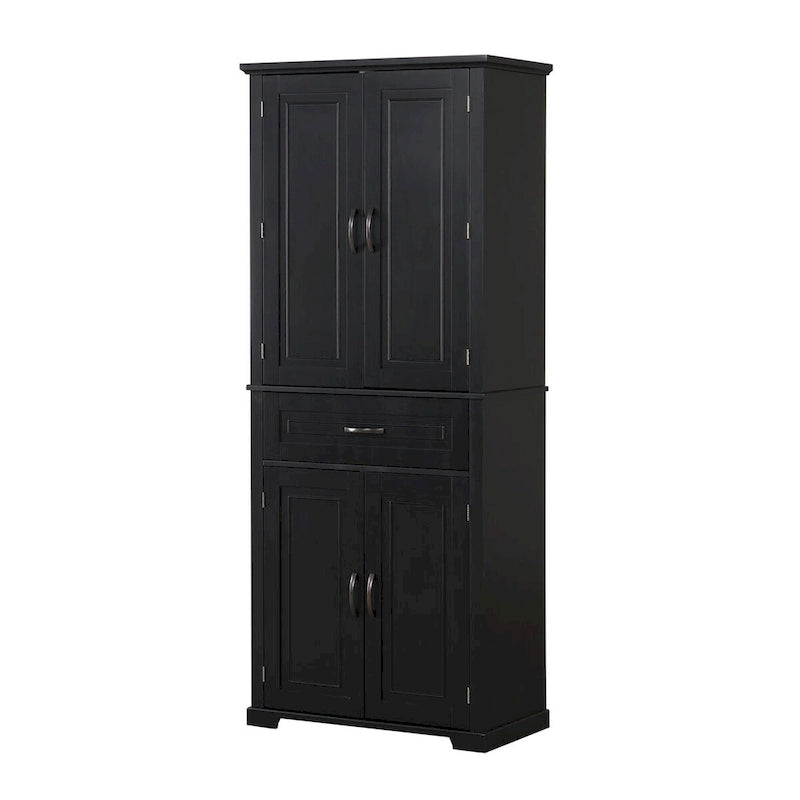 Tall Bathroom Storage Cabinet with 4 Doors, 1 Drawer and Adjustable Shelf