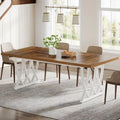 71-Inch Dining Table with Thick MDF Top and Curved Metal Legs